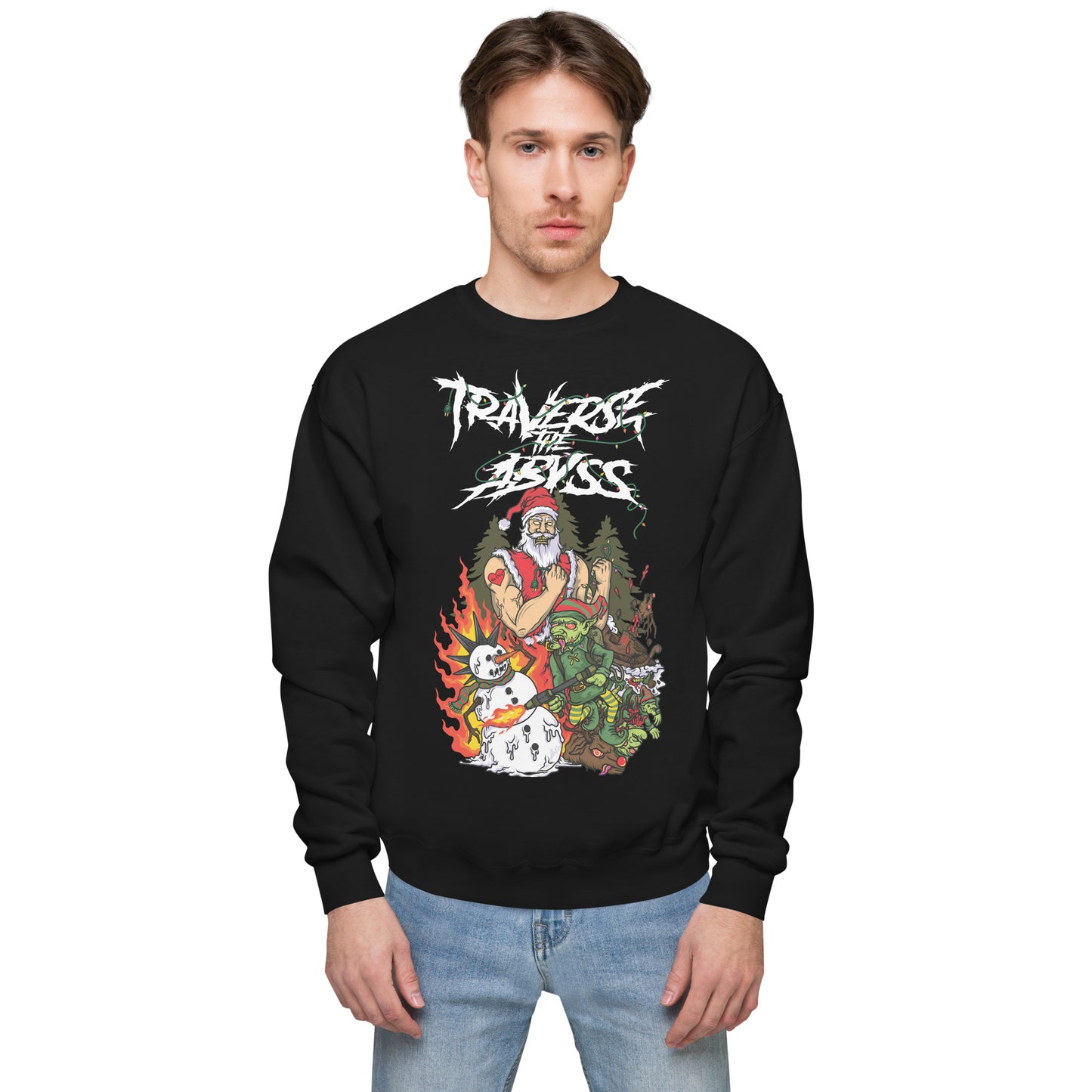 Traverse the Abyss Holiday Unisex fleece sweatshirt