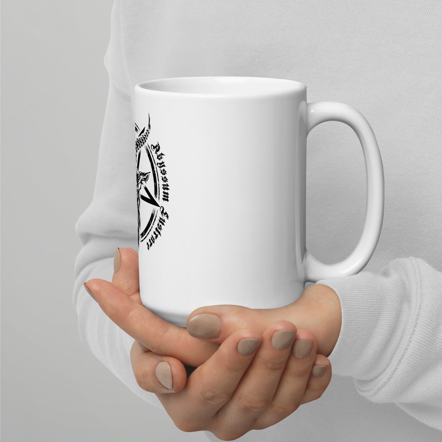 GoatHead White glossy mug