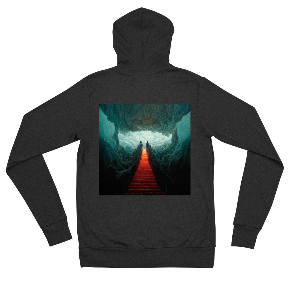 Traverse the Abyss Unisex A.I Art zip hoodie